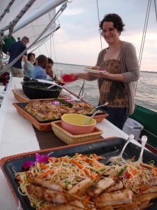 Gourmet catering on the Schooner Woodwind