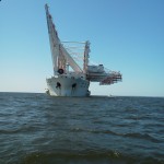 Crane Vessel transiting the Chesapeake Bay