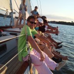 Hiking out on the Woodwind with J-World Sailing Instructors