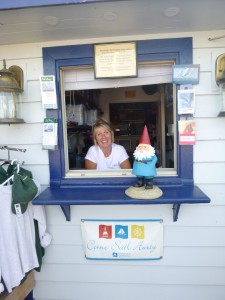Roaming Gnome at the Schooner Woodwind Dock Office Roaming Gnome at the Schooner Woodwind Dock Office