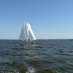 Sailing on the Schooner Woodwind, photo taken from Woodwind II