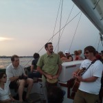 The Roadside Show Band playing on the Schooner Woodwind II