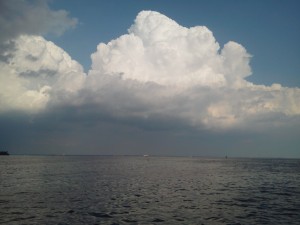 Amazing clouds building in the sky as we sailed around the Chesapeake all day Amazing clouds building in the sky as we sailed around the Chesapeake all day