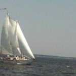 Schooner Woodwind saililng upwind
