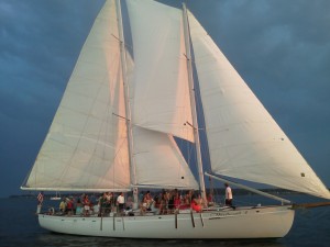 Sunset sailing on the Schooner Woodwind Sunset sailing on the Schooner Woodwind