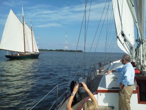 We circle back around to Schooner "Adventure" to say hi We circle back around to Schooner "Adventure" to say hi
