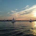 J-Boats racing in very, very light air taken from our sunset sail on the Schooner Woodwind