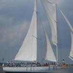 Schooner Woodwind sailing fast in Annapolis