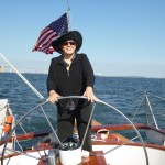 Connie sailing and celebrating