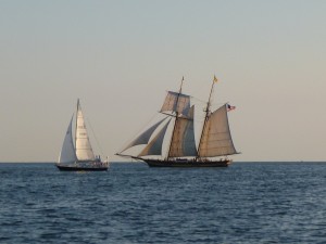 Pride of Baltimore II sailing in the Chesapeake Bay during sunset Pride of Baltimore II sailing in the Chesapeake Bay during sunset