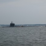 Sailing around the submarine off of Annapolis